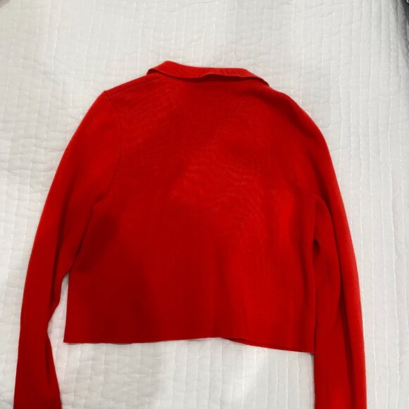 Sézane Betty Cardigan Coral Red - Picture 5 of 6